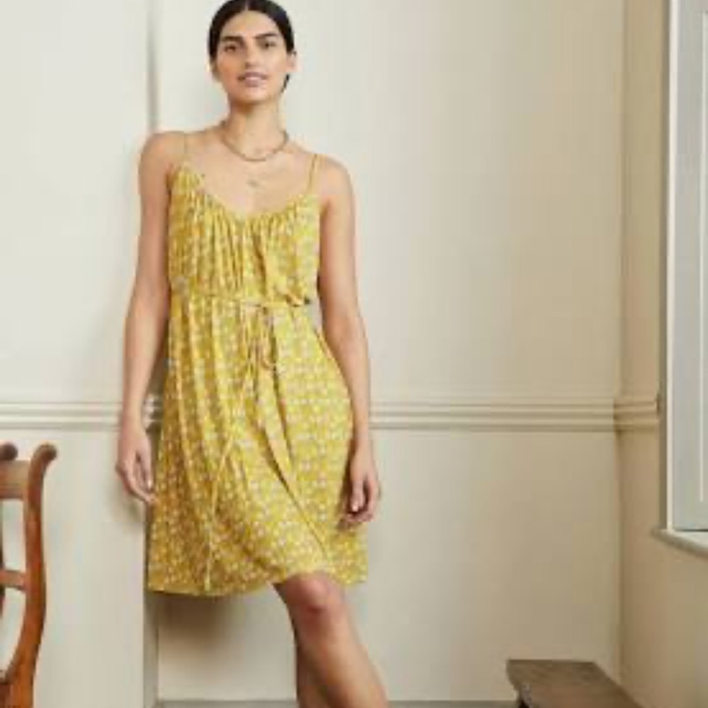 Boden Strappy Jersey Dress Poppy Geo Olive Size 10